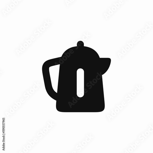electric kettle kitchen icon vector sign