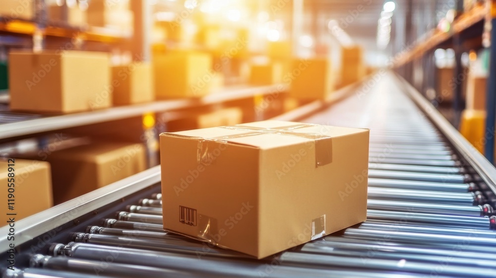 Shipping boxes transition efficiently along a conveyor system