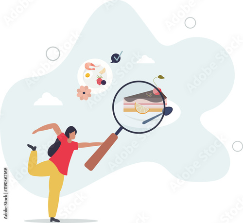 Allergic reaction from allergen pollen or food ingredient.Immune system reaction with asthmatic body response.flat characters.