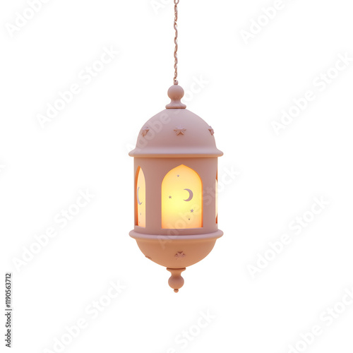 Glowing Ramadan Lantern  A Serene 3D Render