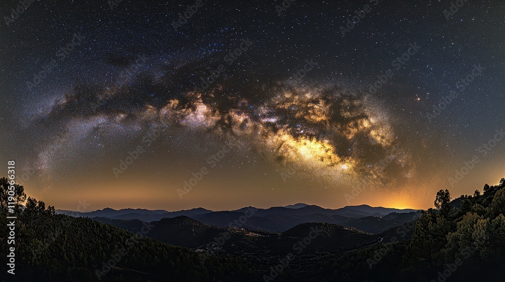 Fototapeta premium Starry Milky Way Over Mountains