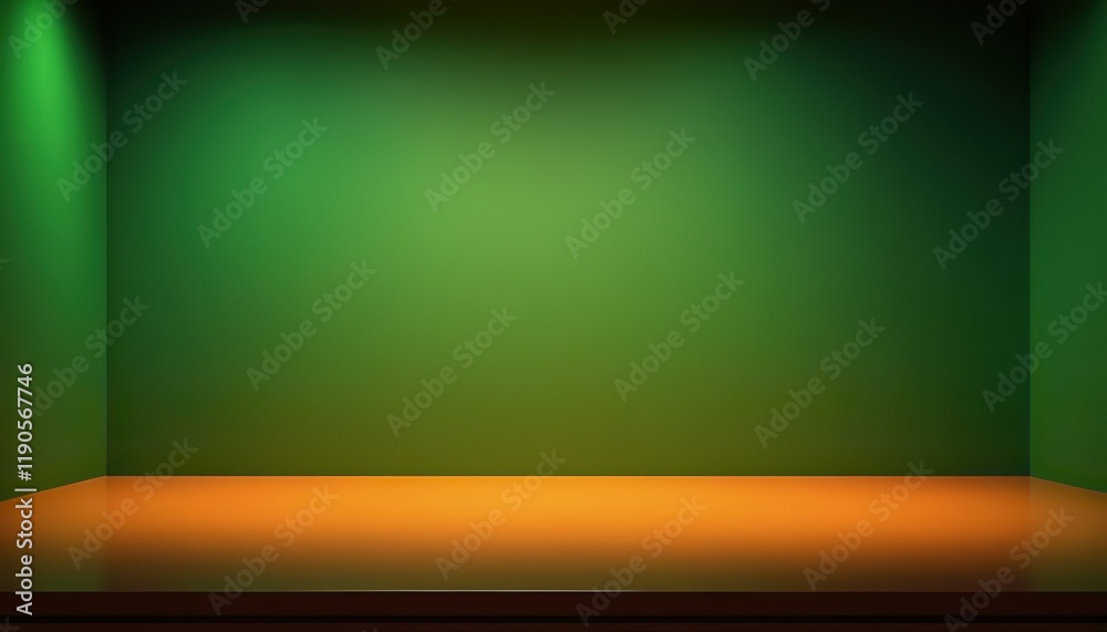 Obraz premium Abstract green and yellow studio background for product presentation Empty room with shadows of window 552