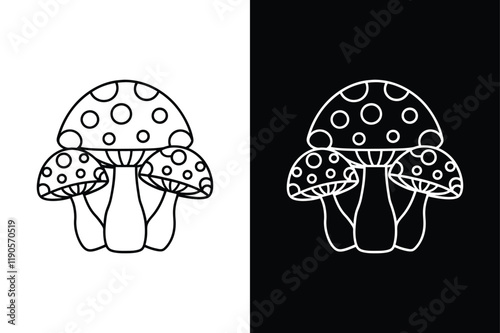 Mushrooms icon vector on White Background ,Vector Art Illustration on white background.