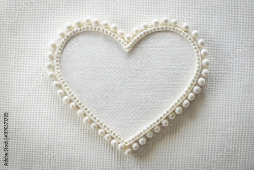 Elegant White Canvas with Heart Border: Perfect for Text and Design Projects