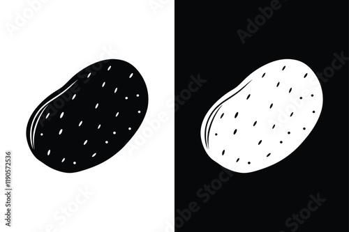 Potato icon vector on White Background ,Vector Art Illustration on white background.