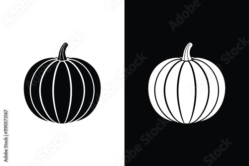 Pumpkin icon vector on White Background ,Vector Art Illustration on white background.