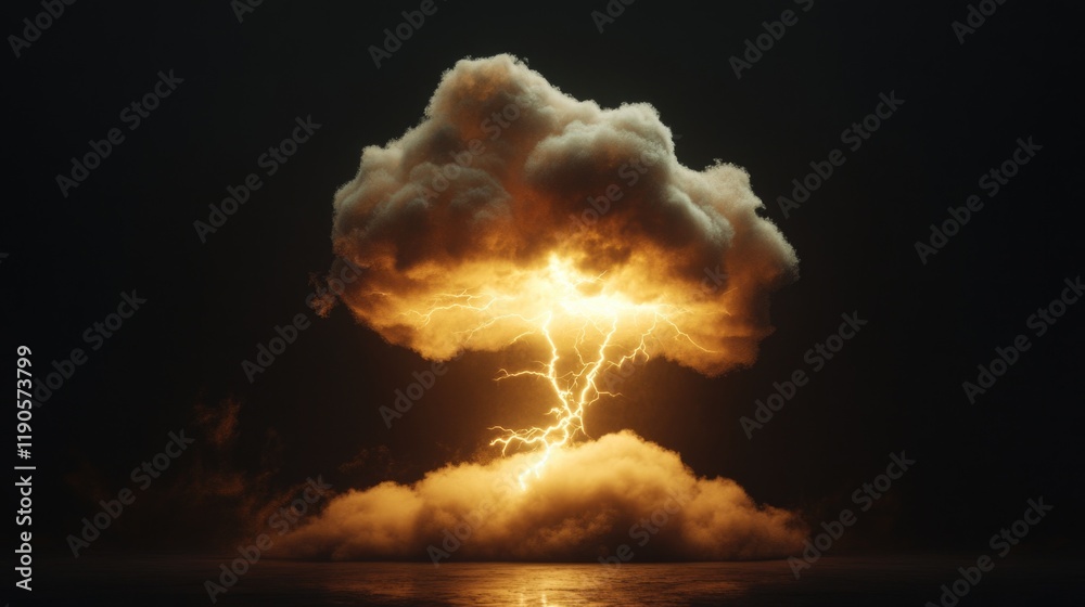 Obraz premium Cloud with Lightning Bolt