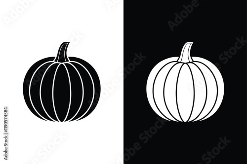 Pumpkin icon vector on White Background ,Vector Art Illustration on white background.