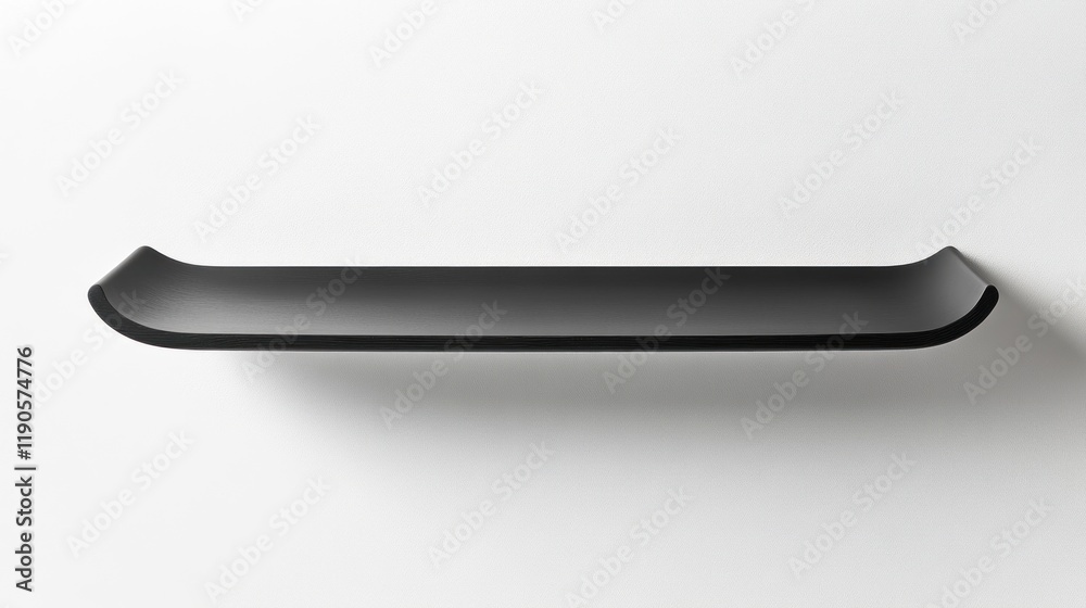 Modern black curved wall shelf isolated on white background. Modern black curved wall shelf isolated on white background.