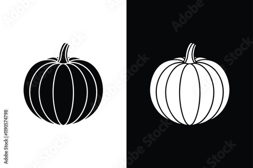 Pumpkin icon vector on White Background ,Vector Art Illustration on white background.