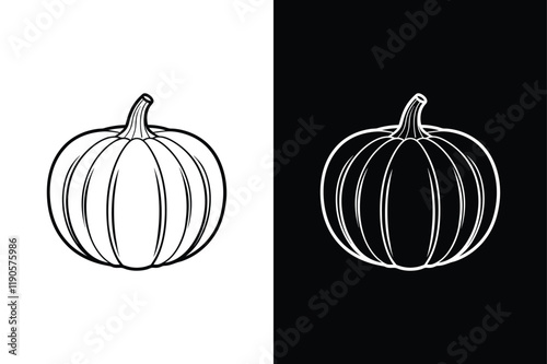 Pumpkin icon vector on White Background ,Vector Art Illustration on white background.