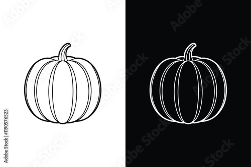 Pumpkin icon vector on White Background ,Vector Art Illustration on white background.