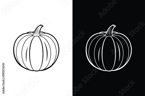 Pumpkin icon vector on White Background ,Vector Art Illustration on white background.