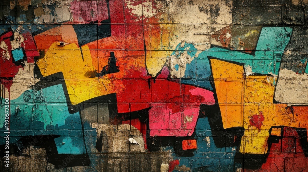 Fototapeta premium A colorful graffiti wall with the letters 