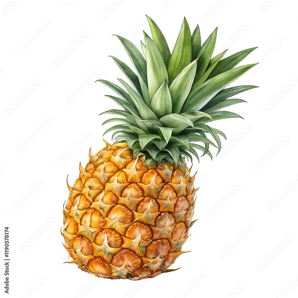 Fototapeta premium whole Fresh Tropical fruit Golden pineapple, for Commercial or product photography on transparent background