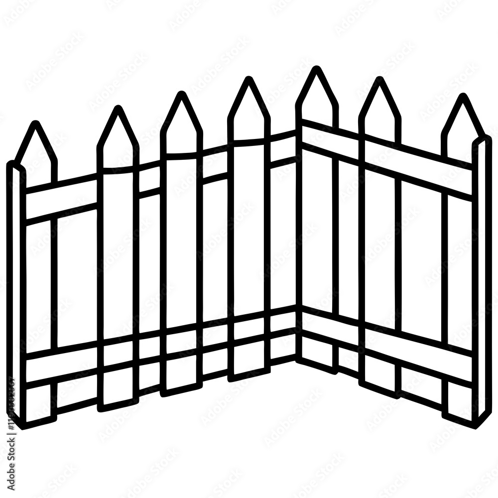 Elegant Fence Silhouette Vector Design Elegant Fence Silhouette Vector Design