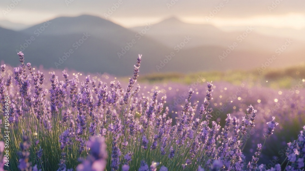Fototapeta premium lavender field in the morning