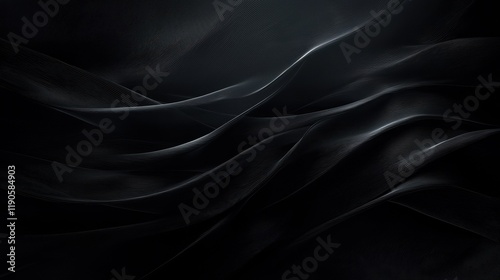 Wallpaper Mural A black and white image of a black fabric with a wave pattern Torontodigital.ca