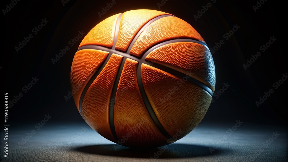 Fototapeta premium Freshly Painted Orange Basketball on White Background - Night Studio Shot
