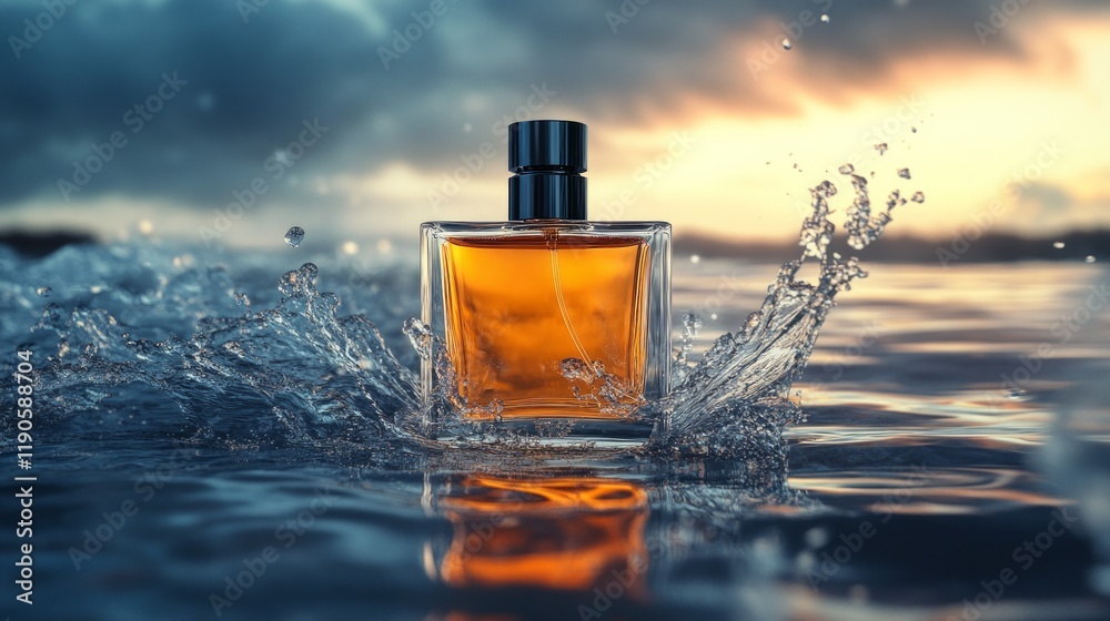 bottle of perfume on black background bottle of perfume on black background