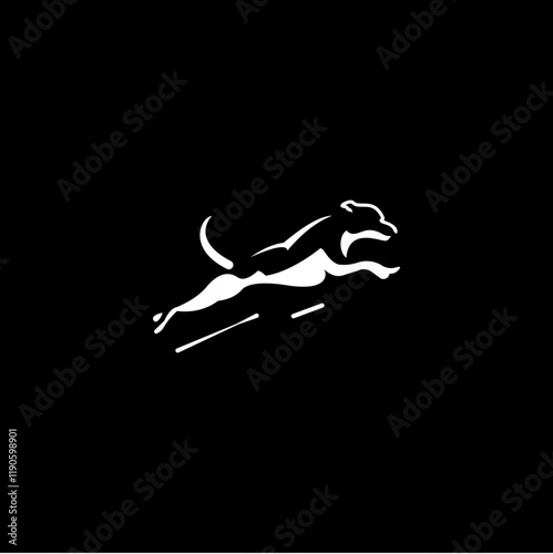 silhouette of dog jumping