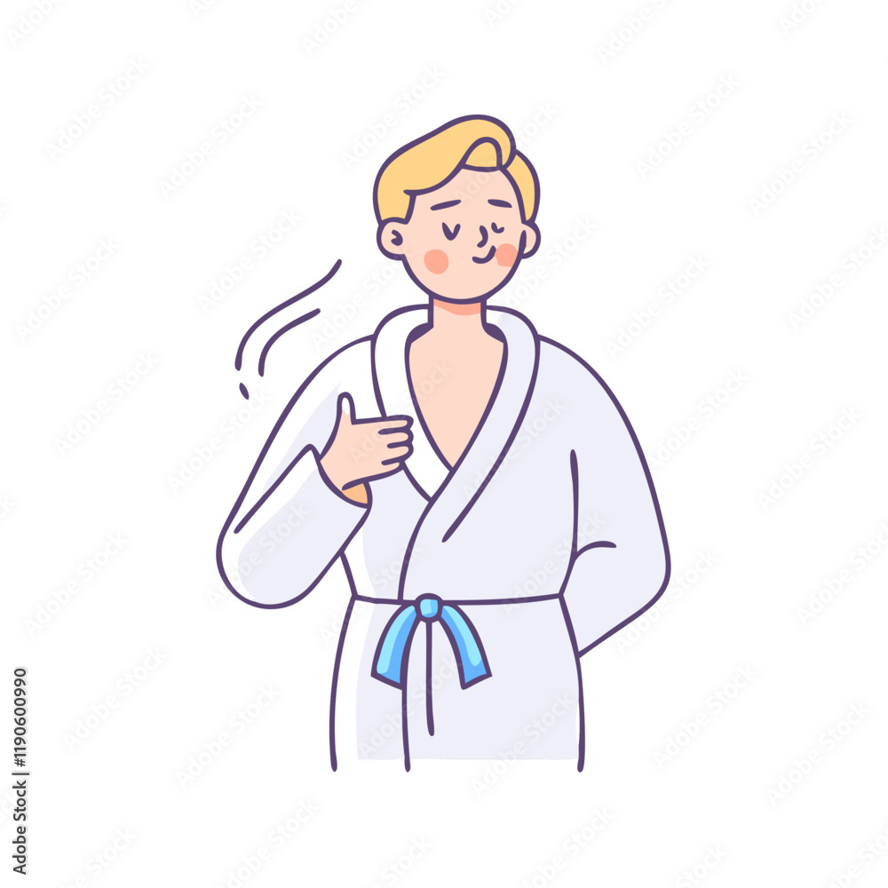 person in a bathrobe vector icon, person in a bathrobe vector illustration - simple illustration of person in a bathrobe, perfect for logos person in a bathrobe person in a bathrobe vector icon, person in a bathrobe vector illustration - simple illustration of person in a bathrobe, perfect for logos person in a bathrobe