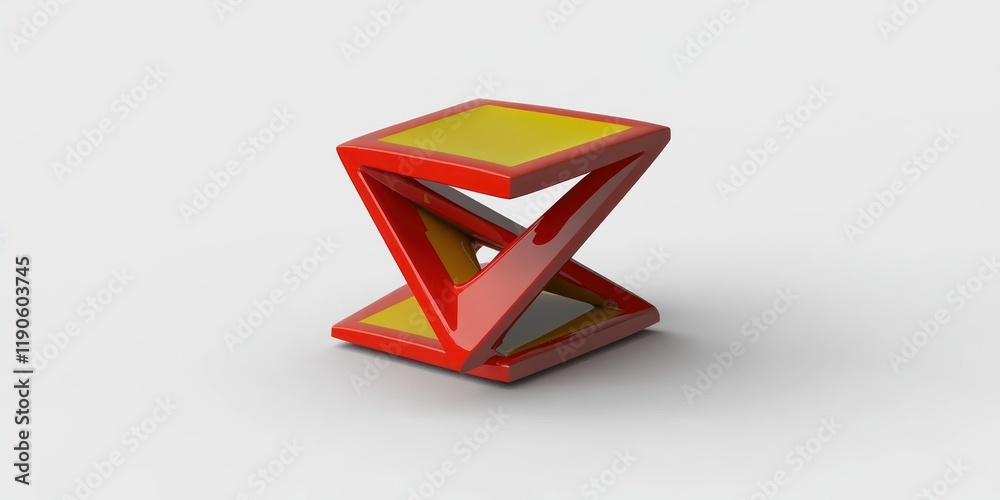 Naklejka premium Modern Geometric Sculpture on White Background for Design Inspiration and Creativity