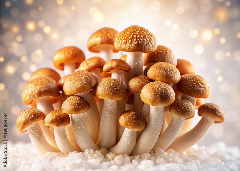 Brown Beech Mushrooms Isolated on White Background - High-Resolution Stock Photo Brown Beech Mushrooms Isolated on White Background - High-Resolution Stock Photo