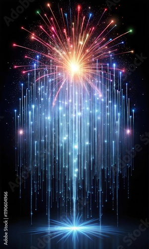 Spectacular Fireworks Display Graphic Design Resource – Vibrant Explosions and Colorful Pyrotechnics for Celebrations and Events