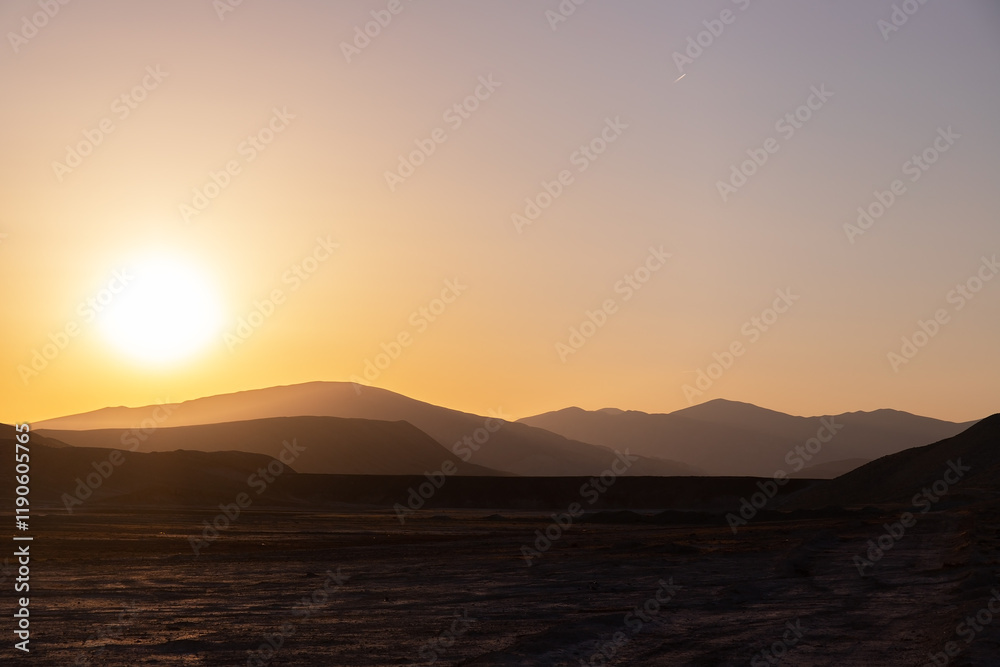 Beautiful yellow sunset in the mountains. Azerbaijan. Beautiful yellow sunset in the mountains. Azerbaijan.