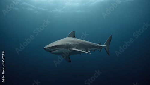 Wallpaper Mural Great White Shark Swimming Baby Shark Ocean Wide Angle Torontodigital.ca