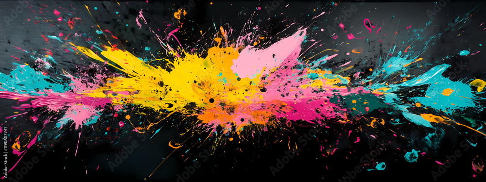 Fototapeta premium Dynamic interplay of bright paint splashes