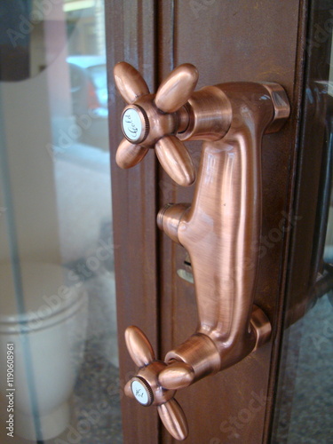 old handle on the door