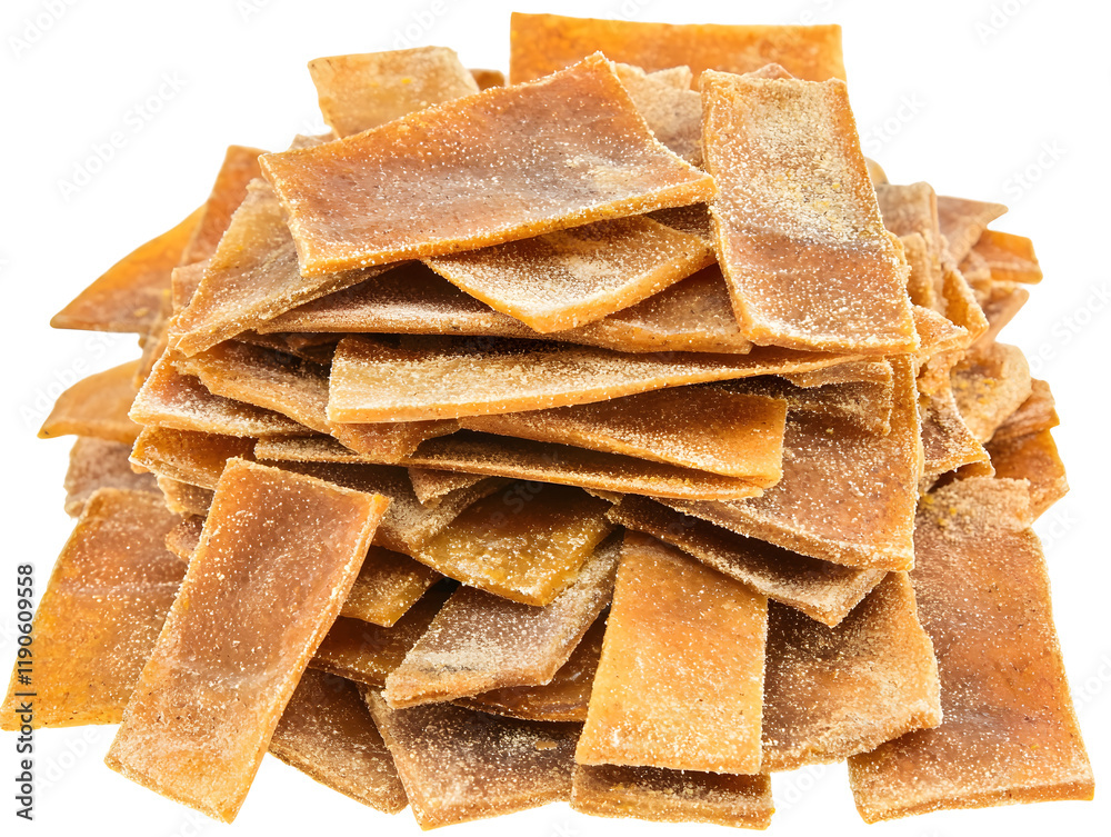 Pile of crunchy golden crackers or cracker chips on a white background Pile of crunchy golden crackers or cracker chips on a white background
