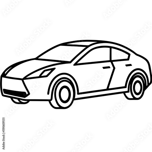 Elegant Vector Illustration of an Electric Vehicle