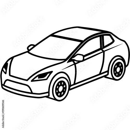 Elegant Vector Illustration of an Electric Vehicle