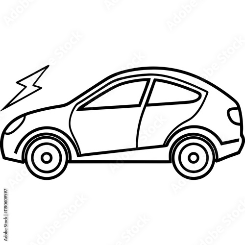 Elegant Vector Illustration of an Electric Vehicle