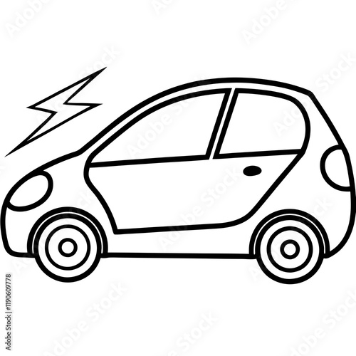 Elegant Vector Illustration of an Electric Vehicle