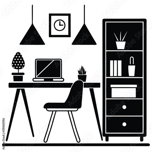 Workspace Sanctuary: Clean, Modern, and Inviting zen desk room chair  