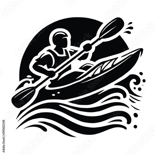 Kayaker Rapids Adventure