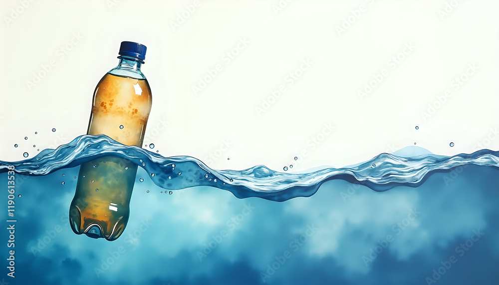 custom made wallpaper toronto digitalSinking Plastic Bottle in Clear Water with Environmental Message