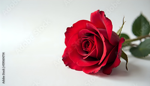 Wallpaper Mural Elegant Single Red Rose on Minimalist White Background with Copy Space Torontodigital.ca