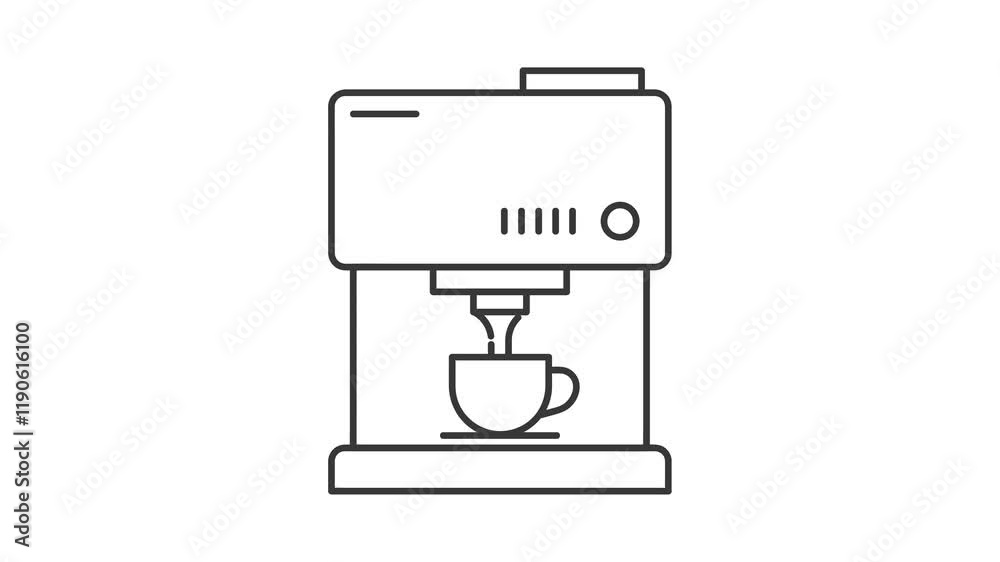 drip filtration electronic coffee machine icon animation. drip filtration electronic coffee machine icon animation.