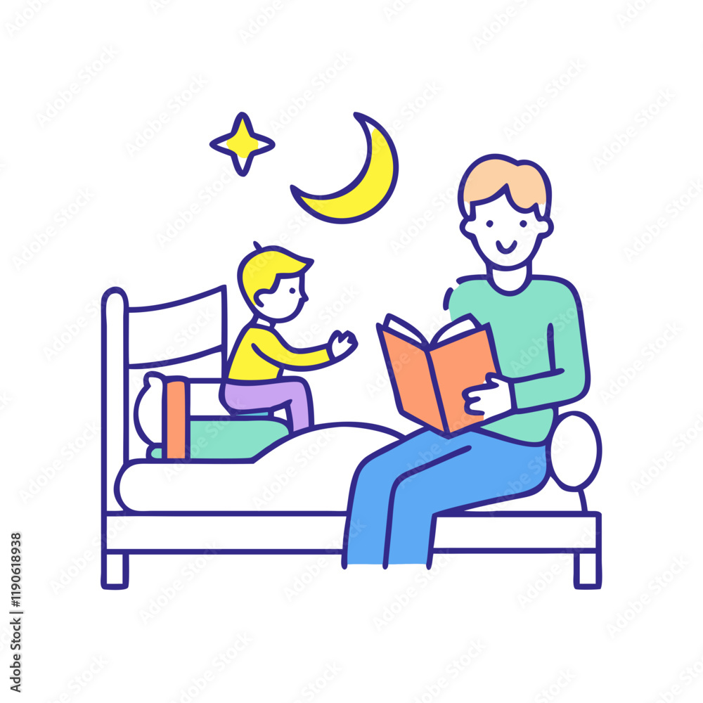 bedtime story session vector icon, bedtime story session vector illustration - simple illustration of bedtime story session, perfect for logos bedtime story session bedtime story session vector icon, bedtime story session vector illustration - simple illustration of bedtime story session, perfect for logos bedtime story session
