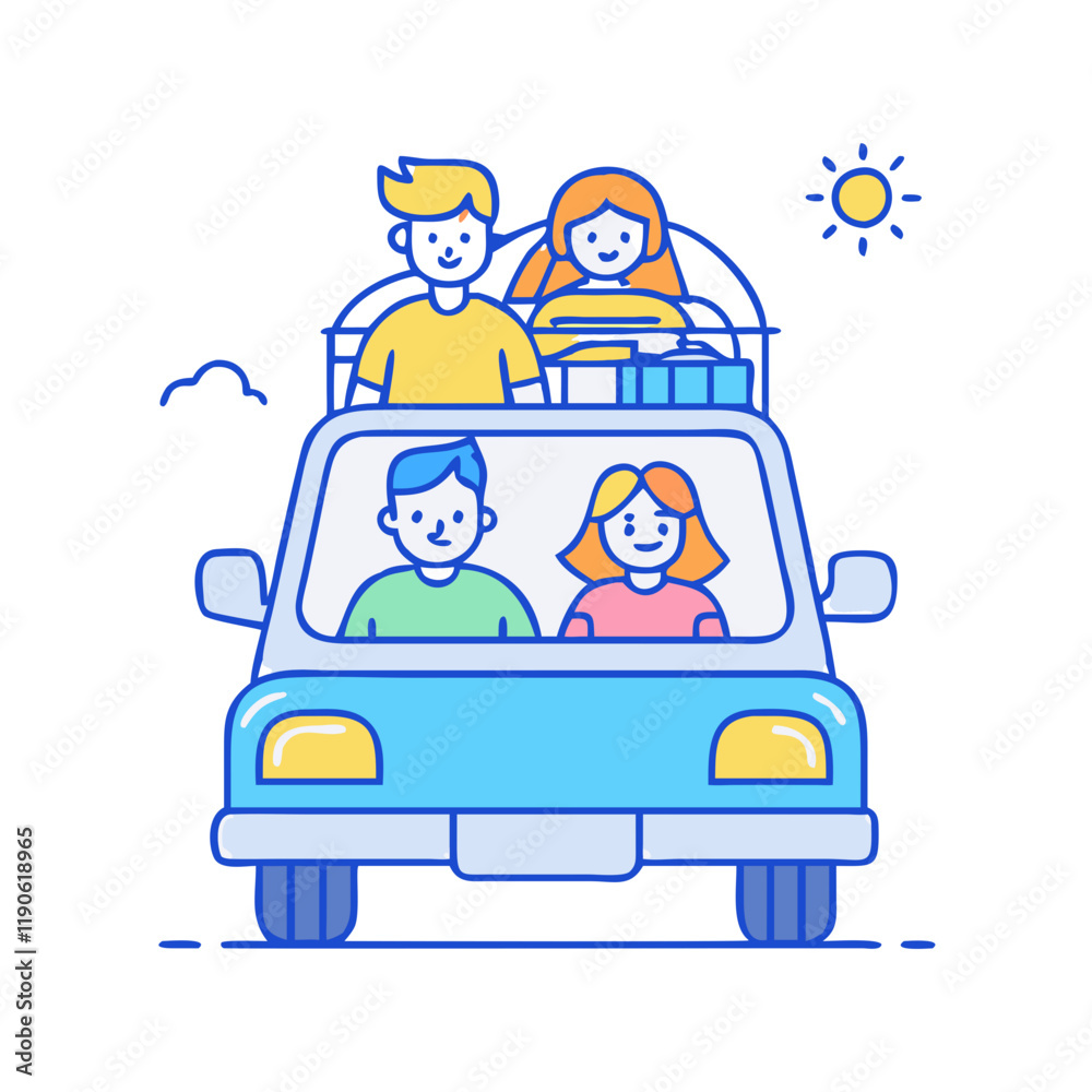 family car trip vector icon, family car trip vector illustration - simple illustration of family car trip, perfect for logos family car trip family car trip vector icon, family car trip vector illustration - simple illustration of family car trip, perfect for logos family car trip