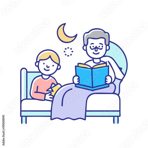 bedtime story session vector icon, bedtime story session vector illustration - simple illustration of bedtime story session, perfect for logos bedtime story session 