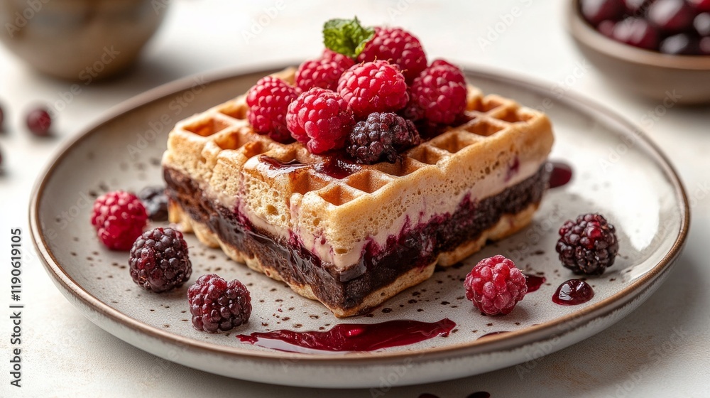 cheesecake with raspberries and blackberries