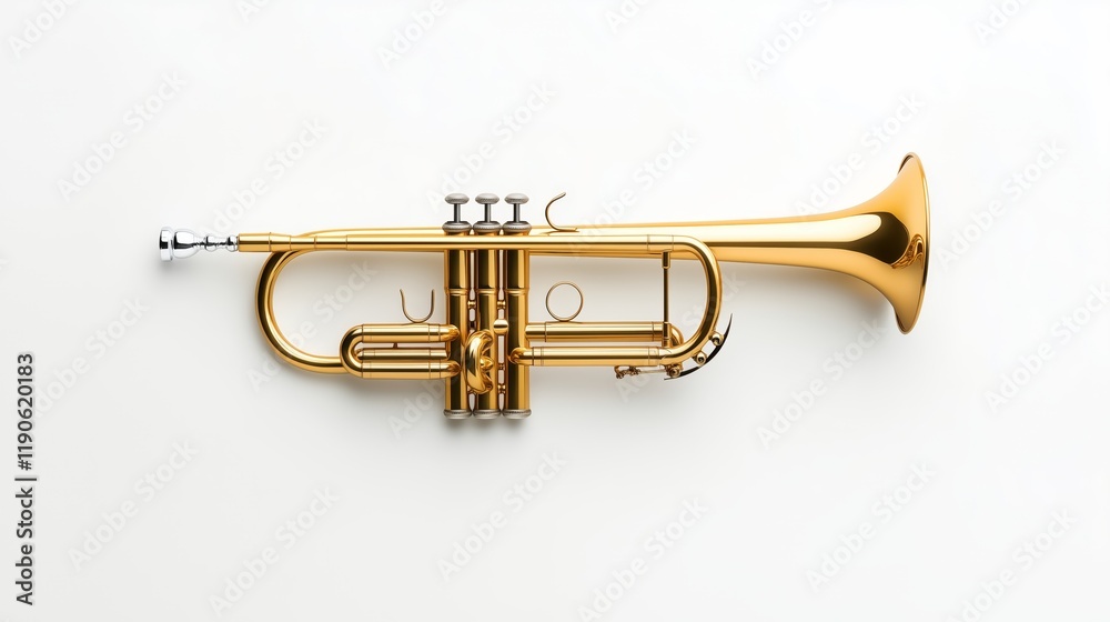 Fototapeta premium Trumpet adorned with colorful Mardi Gras beads ready for celebration events in vibrant atmosphere