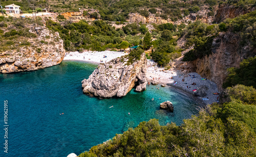 Foneas beach in Messenia, southern Peloponnese, Greece photo