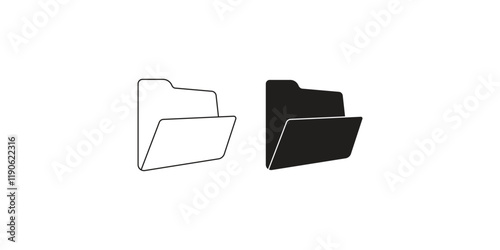 Simple computer, mac, laptop folder icon stock vector illustration